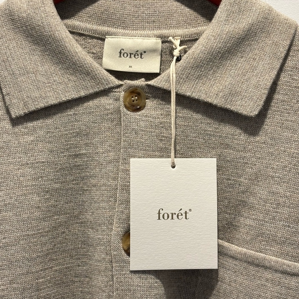 Men's Beige FORET Cardigan Sweater